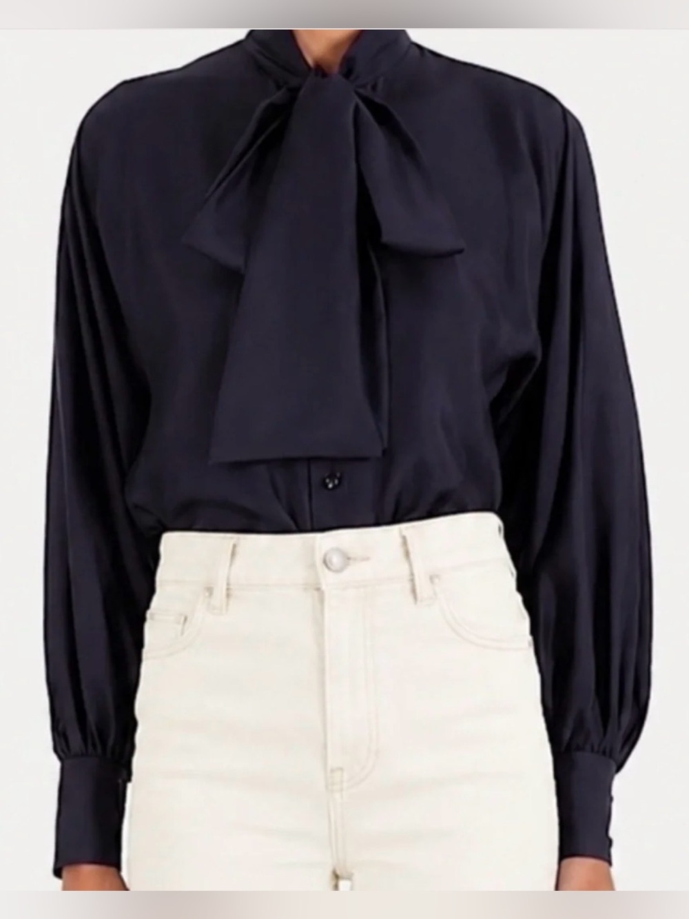 Zimmermann Tama Silk Tie-Neck Blouse